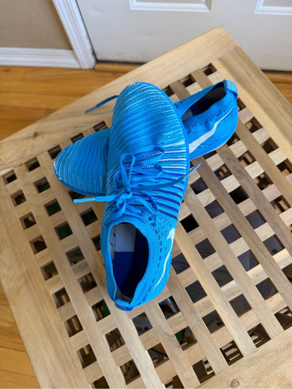 Nike Blue Knit Lace-Up Sneakers